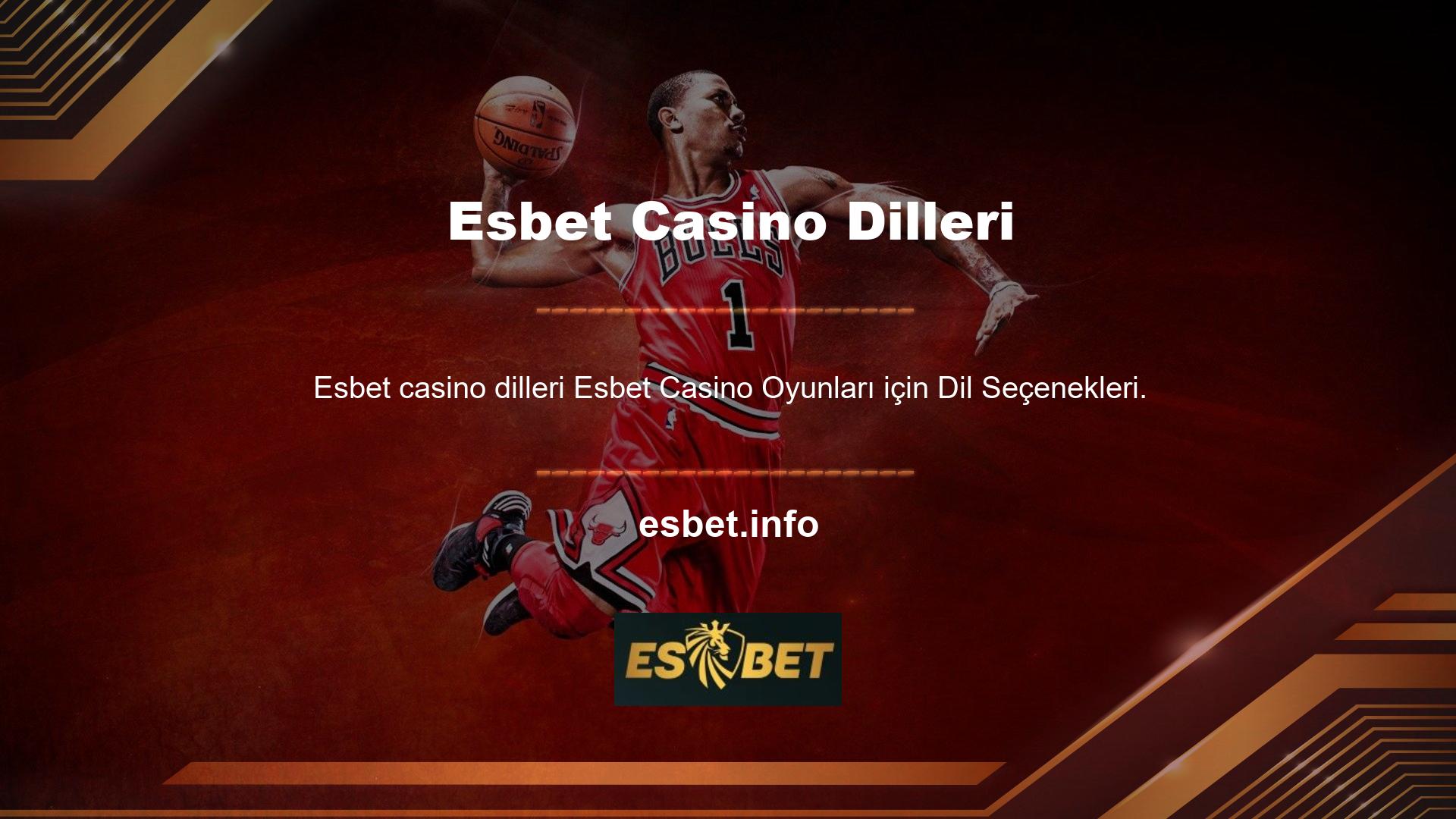 Canlı Casino bölümü dil seçimi için çeşitli kullanım seçenekleri içerir
